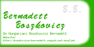 bernadett boszkovicz business card